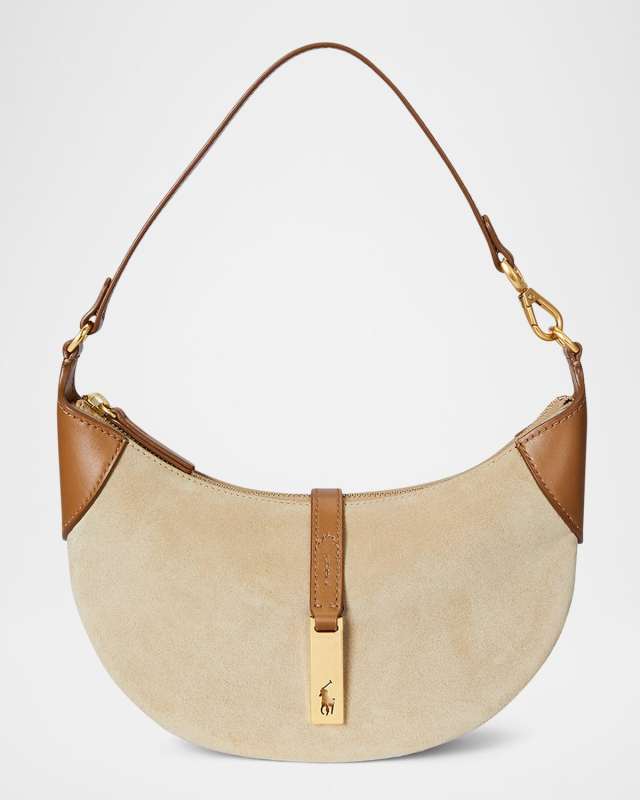 Polo ID Small Suede and Leather Shoulder Bag